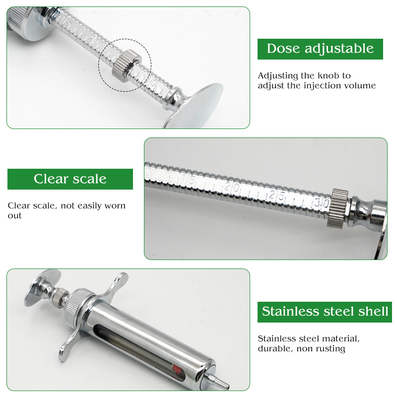 Seringa veterinária de aço ino - Veterinary Syringe Gun avaliação e preço